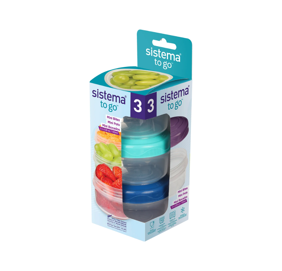 Set Hermeticos Sistema 130ml Mini Bites To Go 3 Pack